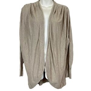 Express Womens Beige Taupe Open Cardigan Thin Long Sleeve Sweater Cotton NWT XS